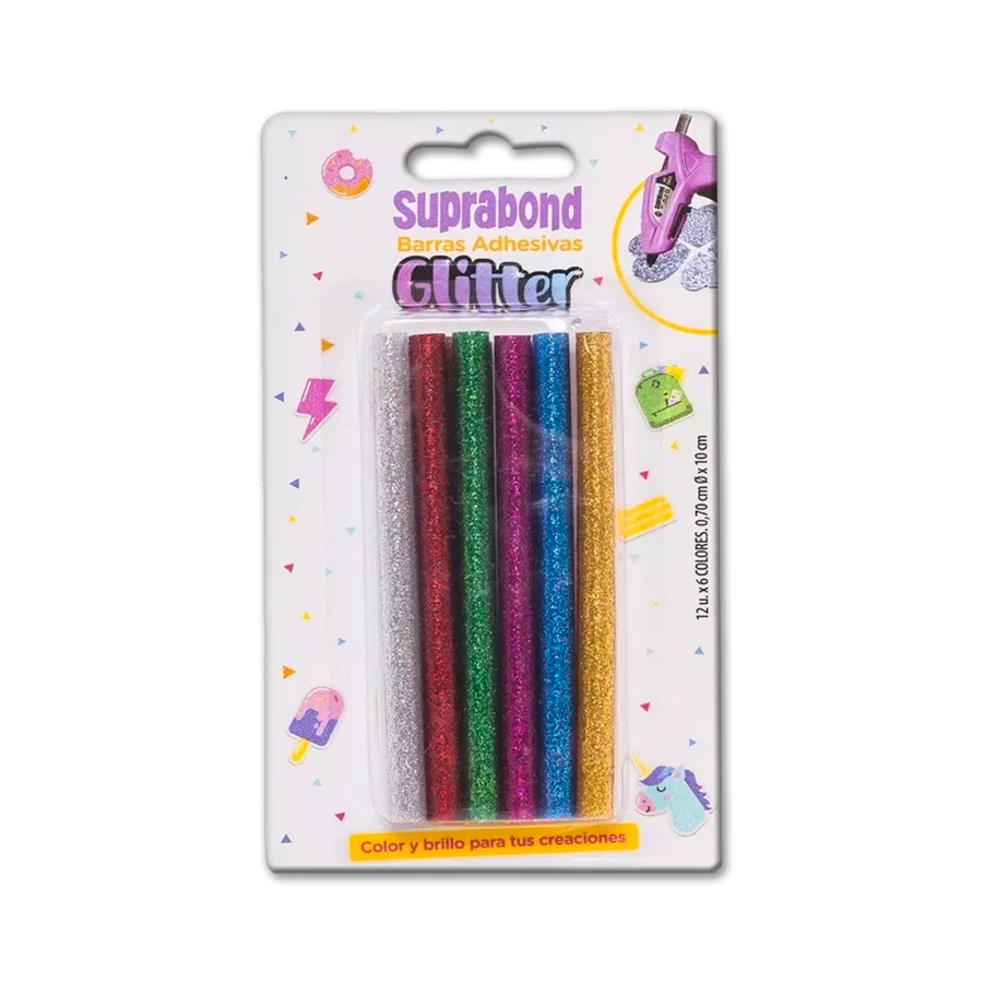 Suprabond Barra hot melt glitter color x 12
