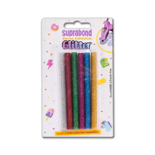 [32bargli12sup] Suprabond Barra hot melt glitter color x 12