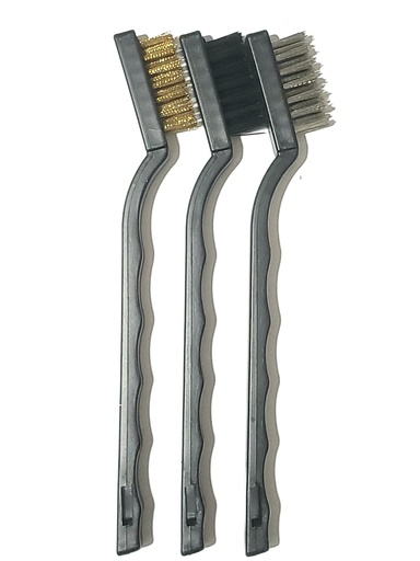 [20cemanx3] Cepillo manual x3 bronce, cerda y acero